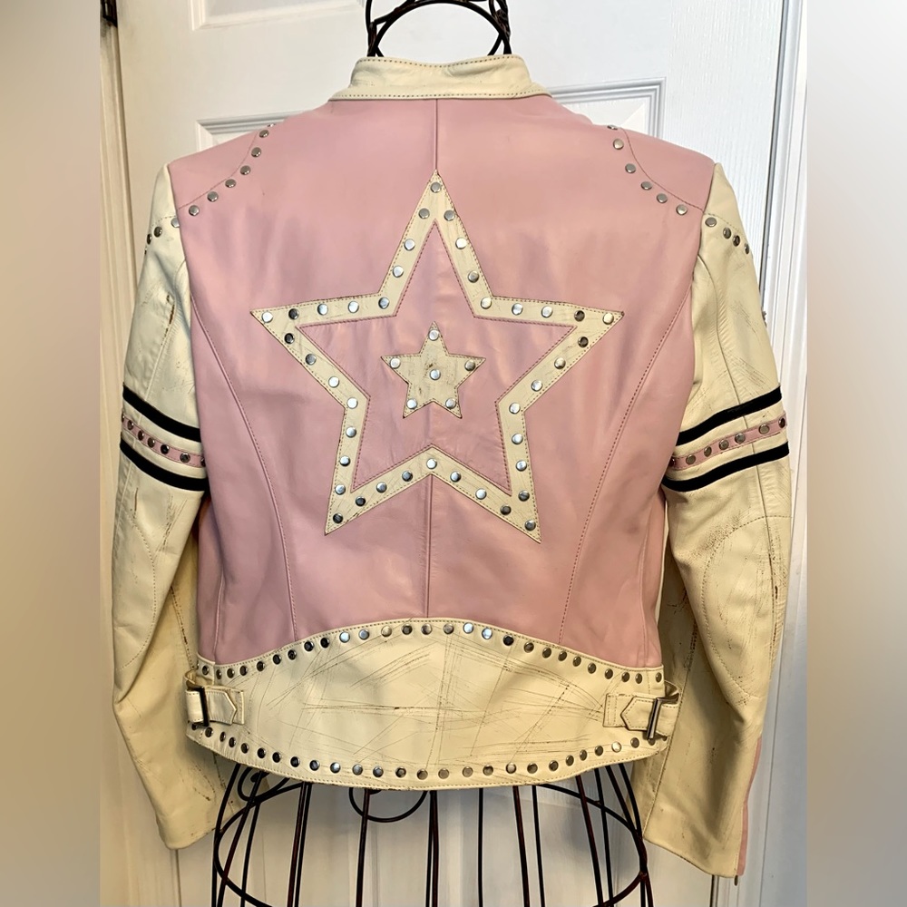 **Rare** Wilson’s Maxima pink and cream leather jacket